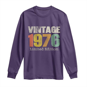 Vintage 1976 Limited Edition Long Sleeve Shirt Distressed Retro Typography 50th Birthday TS02 Purple Print Your Wear