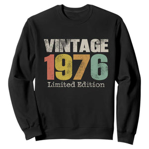 Vintage 1976 Limited Edition Sweatshirt Distressed Retro Typography 50th Birthday
