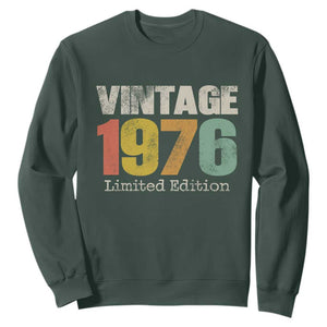 Vintage 1976 Limited Edition Sweatshirt Distressed Retro Typography 50th Birthday