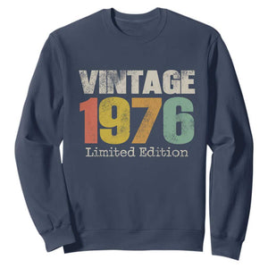 Vintage 1976 Limited Edition Sweatshirt Distressed Retro Typography 50th Birthday