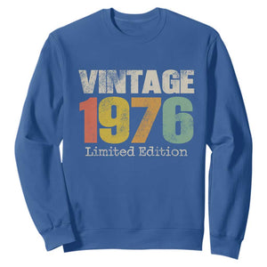 Vintage 1976 Limited Edition Sweatshirt Distressed Retro Typography 50th Birthday