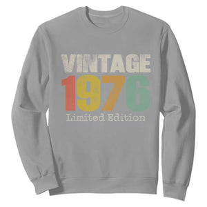 Vintage 1976 Limited Edition Sweatshirt Distressed Retro Typography 50th Birthday