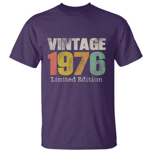 Vintage 1976 Limited Edition T Shirt Distressed Retro Typography 50th Birthday TS02 Purple Print Your Wear