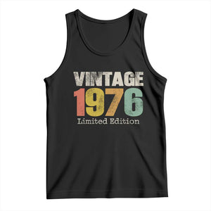 Vintage 1976 Limited Edition Tank Top Distressed Retro Typography 50th Birthday TS02 Black Print Your Wear