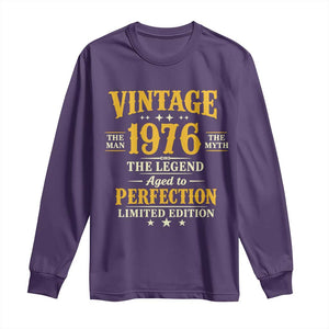Vintage 1976 Aged to Perfection Long Sleeve Shirt Limited Edition Retro 50th Birthday TS02 Purple Print Your Wear