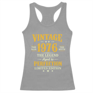 Vintage 1976 Aged to Perfection Racerback Tank Top Limited Edition Retro 50th Birthday TS02 Sport Gray Print Your Wear