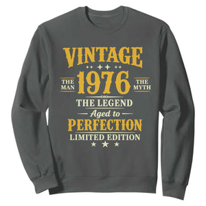 Vintage 1976 Aged to Perfection Sweatshirt Limited Edition Retro 50th Birthday TS02 Dark Heather Print Your Wear