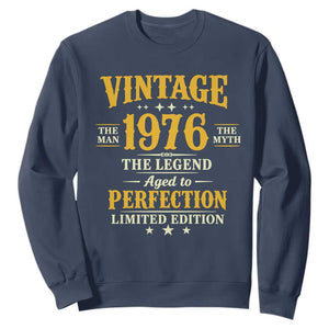 Vintage 1976 Aged to Perfection Sweatshirt Limited Edition Retro 50th Birthday TS02 Navy Print Your Wear