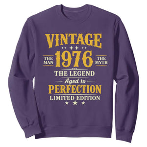 Vintage 1976 Aged to Perfection Sweatshirt Limited Edition Retro 50th Birthday TS02 Purple Print Your Wear