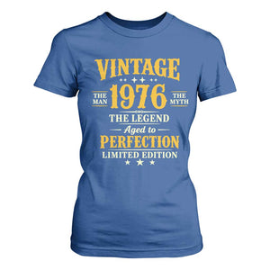 Vintage 1976 Aged to Perfection T Shirt For Women Limited Edition Retro 50th Birthday TS02 Royal Blue Print Your Wear