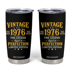 Vintage 1976 Aged to Perfection Tumbler Cup Limited Edition Retro 50th Birthday TS02 Black Print Your Wear
