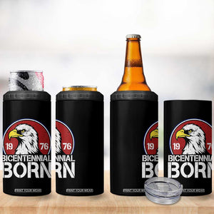 Patriotic Bicentennial Born 1976 4 in 1 Can Cooler Tumbler American Bald Eagle 50th Birthday TS02 Print Your Wear