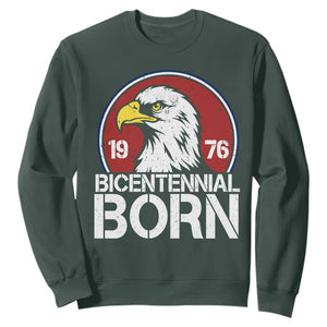 Patriotic Bicentennial Born 1976 Sweatshirt American Bald Eagle 50th Birthday TS02 Dark Forest Green Print Your Wear
