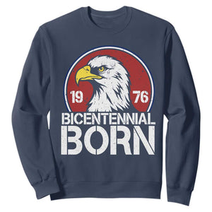 Patriotic Bicentennial Born 1976 Sweatshirt American Bald Eagle 50th Birthday TS02 Navy Print Your Wear