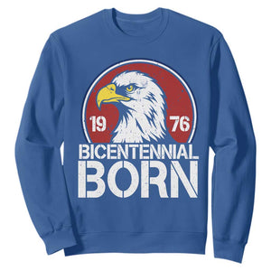 Patriotic Bicentennial Born 1976 Sweatshirt American Bald Eagle 50th Birthday TS02 Royal Blue Print Your Wear