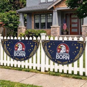 Bicentennial Born 1976 Patriotic Fan Flag American Bald Eagle 50th Birthday