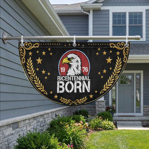 Bicentennial Born 1976 Patriotic Fan Flag American Bald Eagle 50th Birthday
