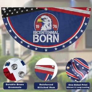 Bicentennial Born 1976 Patriotic Fan Flag American Bald Eagle 50th Birthday