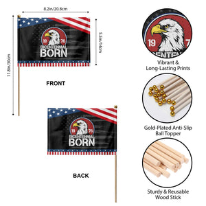 Bicentennial Born 1976 Patriotic Handheld Flag American Bald Eagle 50th Birthday