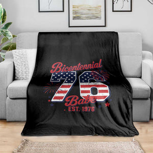 Retro Bicentennial Babe Est 1976 Throw Blanket 4th of July 50th Birthday Gift