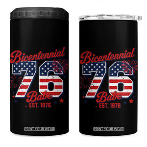 Retro Bicentennial Babe Est 1976 4 in 1 Can Cooler Tumbler 4th of July 50th Birthday Gift TS02 One Size: 16 oz Black Print Your Wear