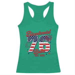 Retro Bicentennial Babe Est 1976 Racerback Tank Top 4th of July 50th Birthday Gift TS02 Irish Green Print Your Wear