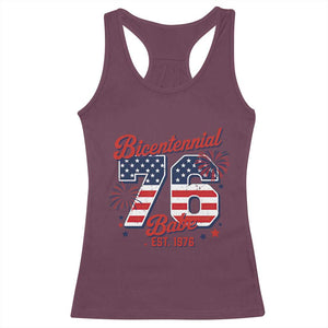 Retro Bicentennial Babe Est 1976 Racerback Tank Top 4th of July 50th Birthday Gift TS02 Maroon Print Your Wear