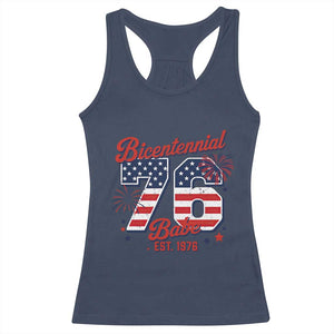 Retro Bicentennial Babe Est 1976 Racerback Tank Top 4th of July 50th Birthday Gift TS02 Navy Print Your Wear