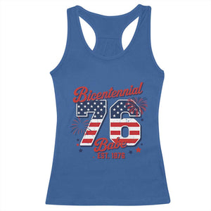 Retro Bicentennial Babe Est 1976 Racerback Tank Top 4th of July 50th Birthday Gift TS02 Royal Blue Print Your Wear