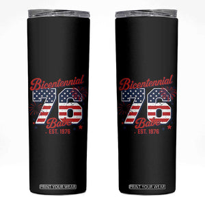 Retro Bicentennial Babe Est 1976 Skinny Tumbler 4th of July 50th Birthday Gift
