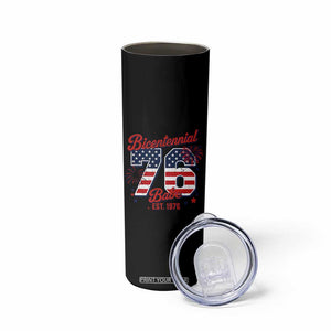 Retro Bicentennial Babe Est 1976 Skinny Tumbler 4th of July 50th Birthday Gift
