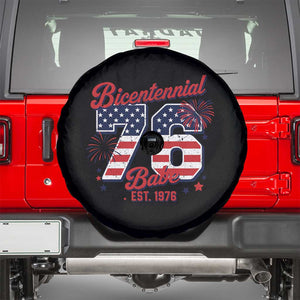 Retro Bicentennial Babe Est 1976 Spare Tire Cover 4th of July 50th Birthday Gift TS02 Black Print Your Wear