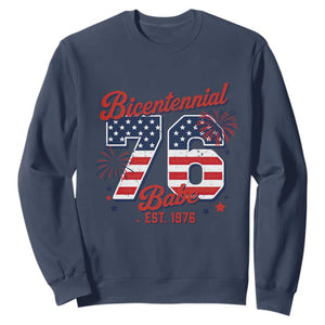 Retro Bicentennial Babe Est 1976 Sweatshirt 4th of July 50th Birthday Gift