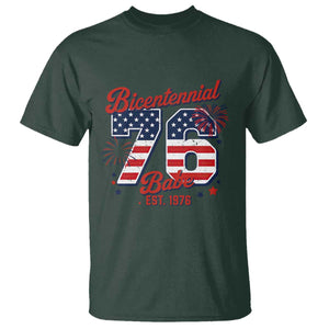 Retro Bicentennial Babe Est 1976 T Shirt 4th of July 50th Birthday Gift TS02 Dark Forest Green Print Your Wear