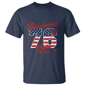 Retro Bicentennial Babe Est 1976 T Shirt 4th of July 50th Birthday Gift TS02 Navy Print Your Wear