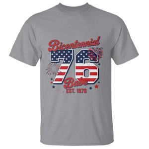 Retro Bicentennial Babe Est 1976 T Shirt 4th of July 50th Birthday Gift TS02 Sport Gray Print Your Wear