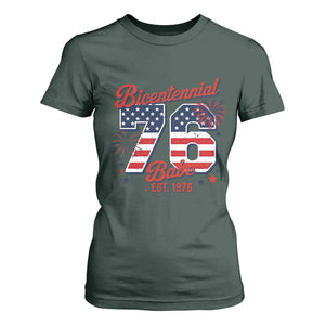 Retro Bicentennial Babe Est 1976 T Shirt For Women 4th of July 50th Birthday Gift