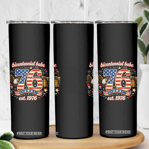 Patriotic Bicentennial Babe Est 1976 Skinny Tumbler Eagle Fireworks 50th Birthday TS02 Print Your Wear