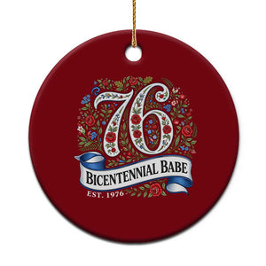Vintage Floral Bicentennial Babe Est 1976 Ceramic Ornament Elegant 50th Birthday