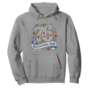 Vintage Floral Bicentennial Babe Est 1976 Hoodie Elegant 50th Birthday