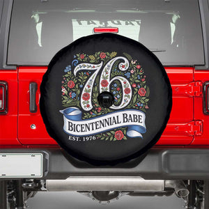 Vintage Floral Bicentennial Babe Est 1976 Spare Tire Cover Elegant 50th Birthday TS02 Black Print Your Wear