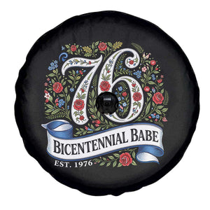 Vintage Floral Bicentennial Babe Est 1976 Spare Tire Cover Elegant 50th Birthday TS02 Print Your Wear