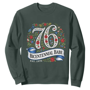 Vintage Floral Bicentennial Babe Est 1976 Sweatshirt Elegant 50th Birthday