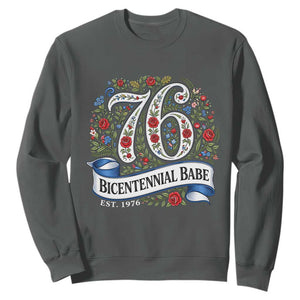Vintage Floral Bicentennial Babe Est 1976 Sweatshirt Elegant 50th Birthday
