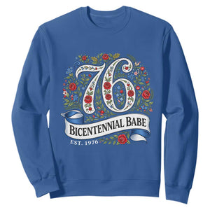 Vintage Floral Bicentennial Babe Est 1976 Sweatshirt Elegant 50th Birthday