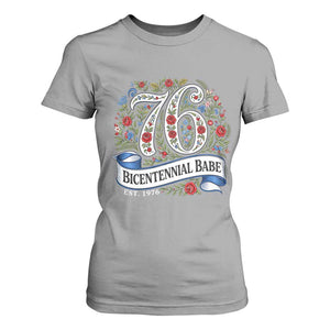 Vintage Floral Bicentennial Babe Est 1976 T Shirt For Women Elegant 50th Birthday TS02 Sport Gray Print Your Wear