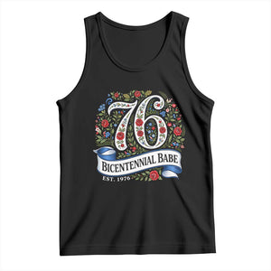 Vintage Floral Bicentennial Babe Est 1976 Tank Top Elegant 50th Birthday TS02 Black Print Your Wear