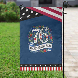 Vintage Floral Bicentennial Babe Est 1976 Patriotic Garden Flag Elegant 50th Birthday