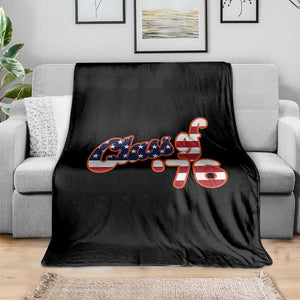 Patriotic Class of 76 Retro American Flag Script Throw Blanket Graduation Birthday Milestone TS02 Print Your Wear