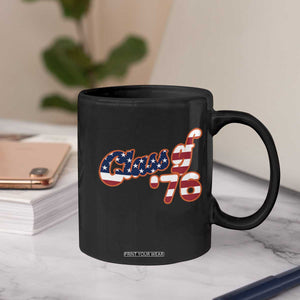 Patriotic Class of 76 Retro American Flag Script Coffee Mug Graduation Birthday Milestone
